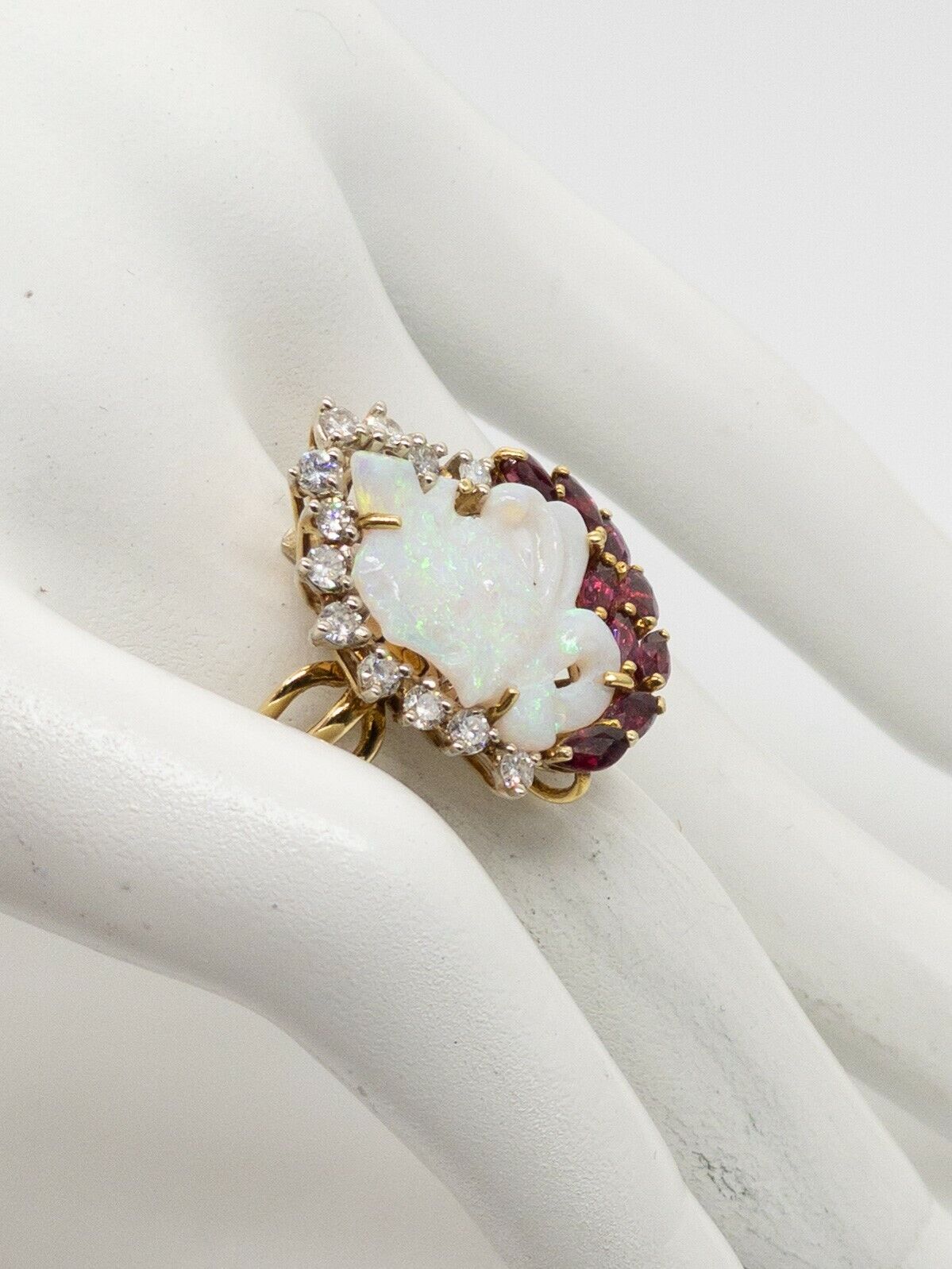 Designer $8K 7.75ct FANCY CUT OPAL Cameo Burma Ru… - image 6