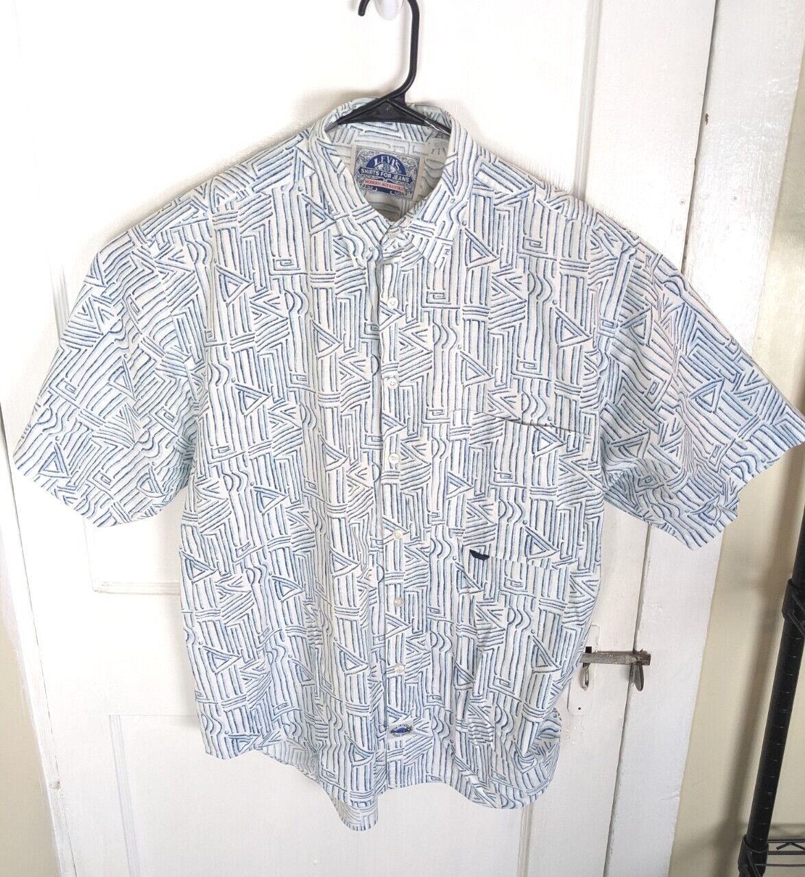 Vintage 90s Levi's Shirts For Jeans Geometric But… - image 1