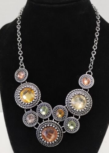 Premier Designs Chiffon Necklace Silver Round Link