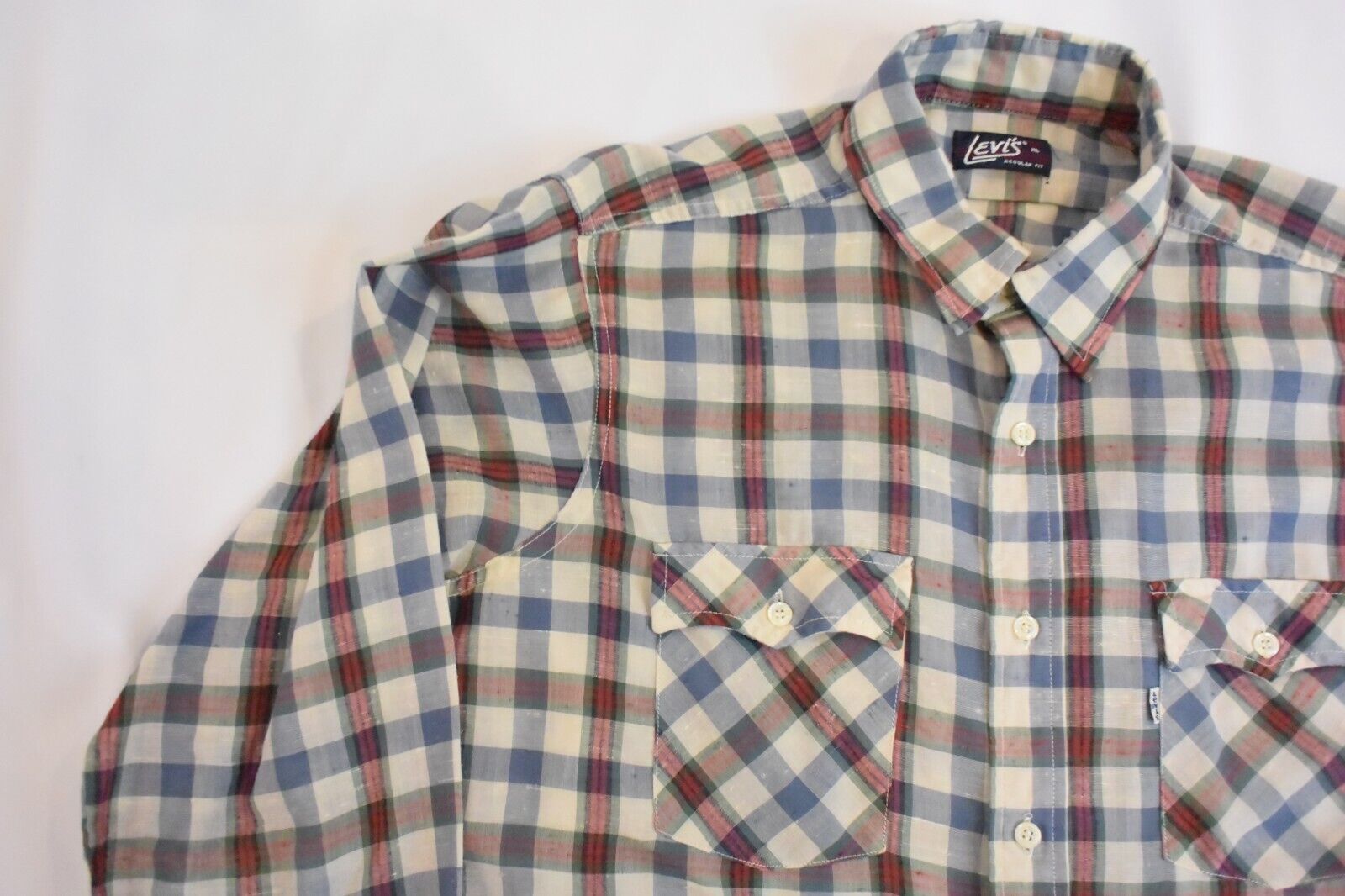 Levi’s Mens Vintage Plaid Button Down Shirt Top 1… - image 5