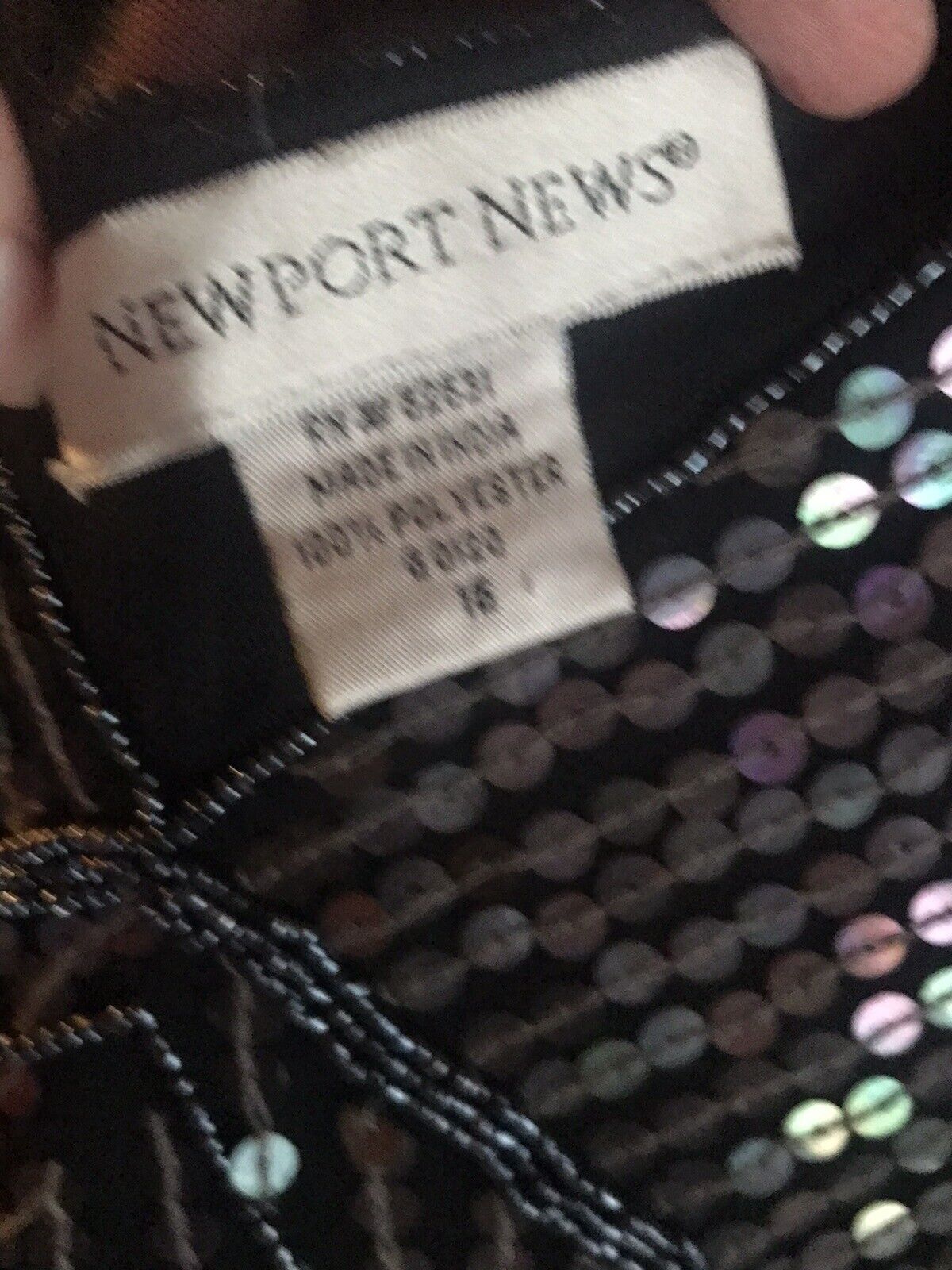 Vintage Newport News Silver Black Sequin Beaded F… - image 5