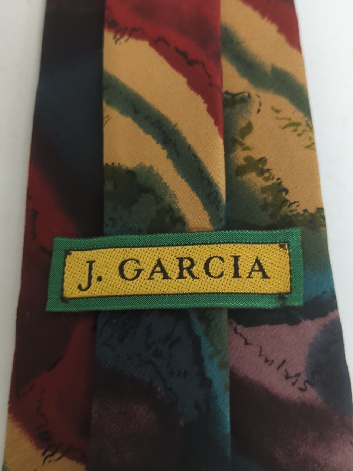 Vtg J. Garcia Men's Multicolored Abstract 100% Si… - image 4