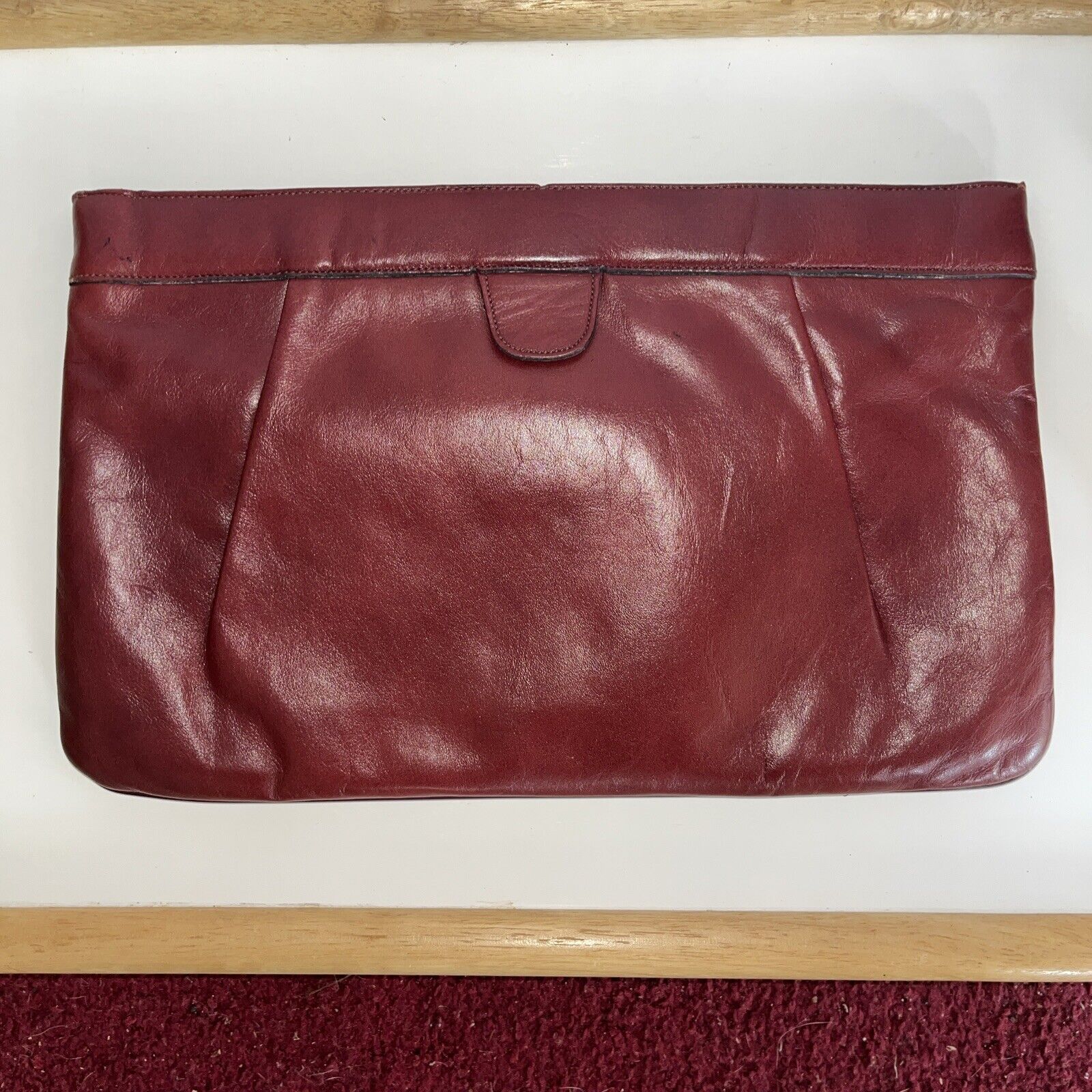 Vintage Etienne Aigner 1970s Cherry Red Leather H… - image 4