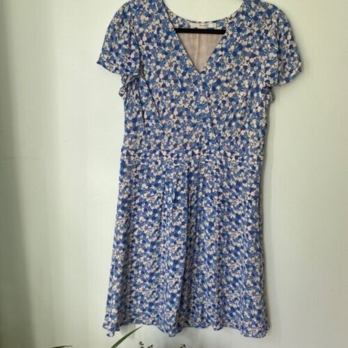 Boden Faux Wrap Short Sleeve Print Summer Dress S… - image 1