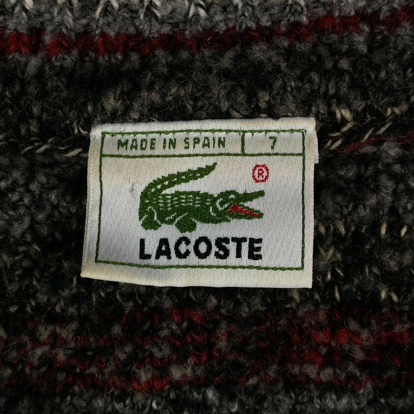 Mens Sweater Lacoste V Neck Multicolor Vintage Si… - image 4