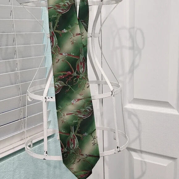 Wemlon by Wembly Vintage Green Bird Tie - image 2