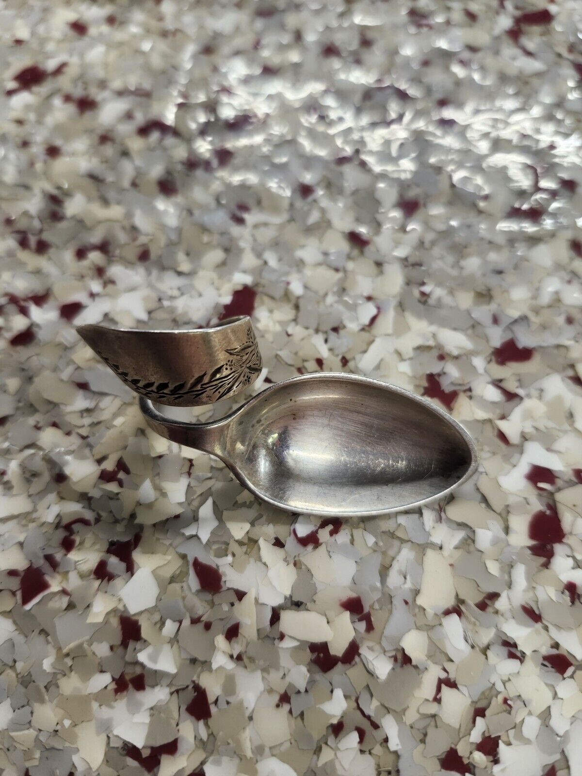 Pair Of Antique Sterling Silver Spoon Rings - image 3