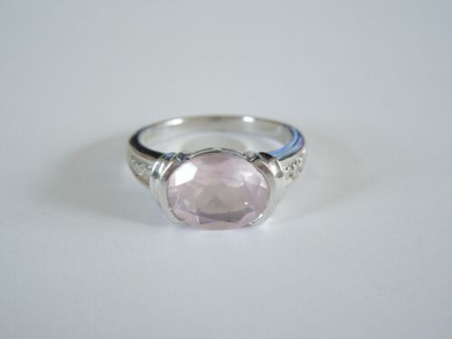 925 Sterling Silver Ring with Rose Quartz 3.6 g/S… - image 1