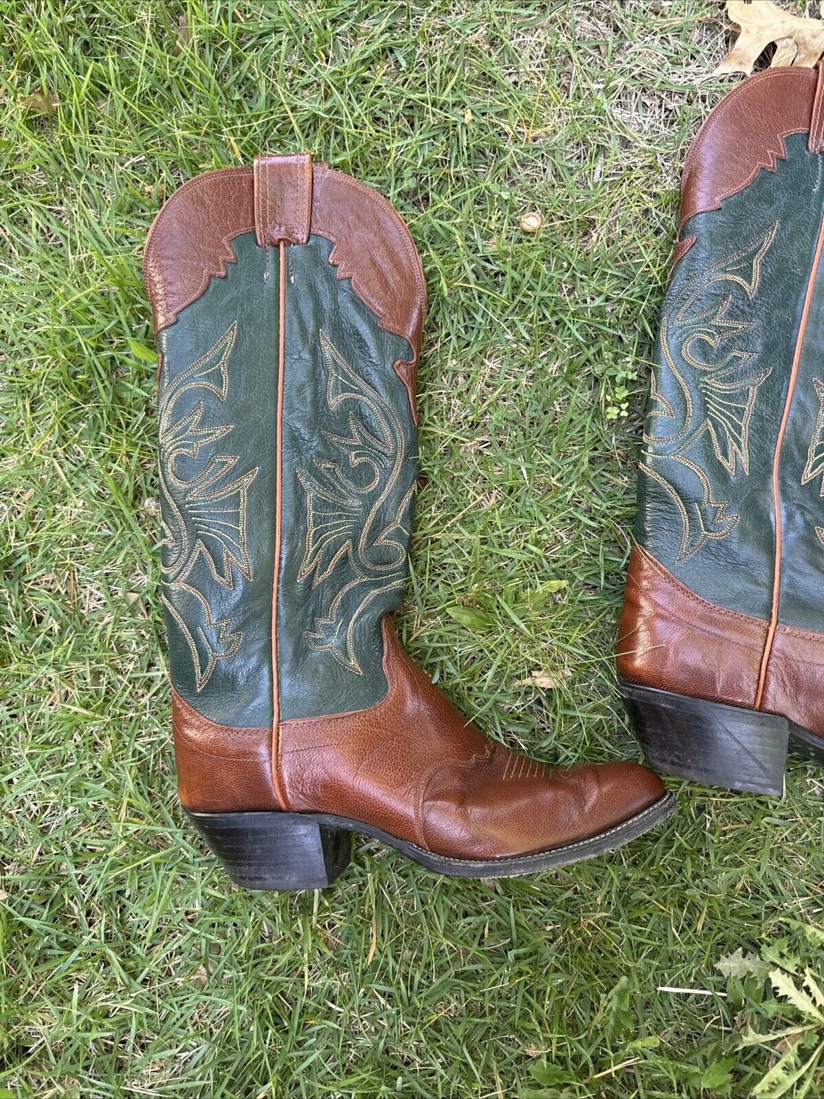 Vintage Olathe Western Cowboy Boots Leather Men’s… - image 9