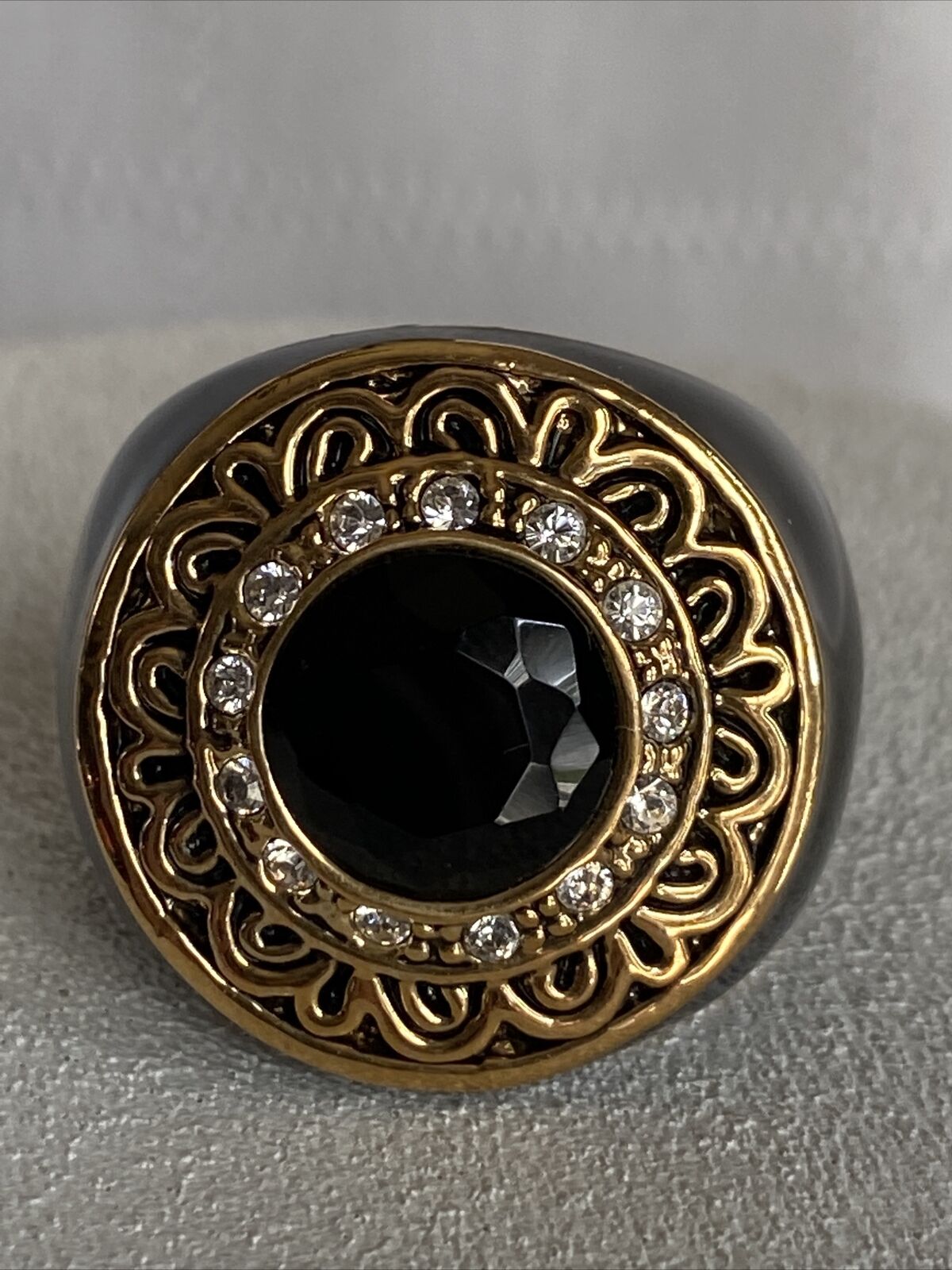 Lia Sophia Kiam Family Jenny Ring Size 9 Black En… - image 2