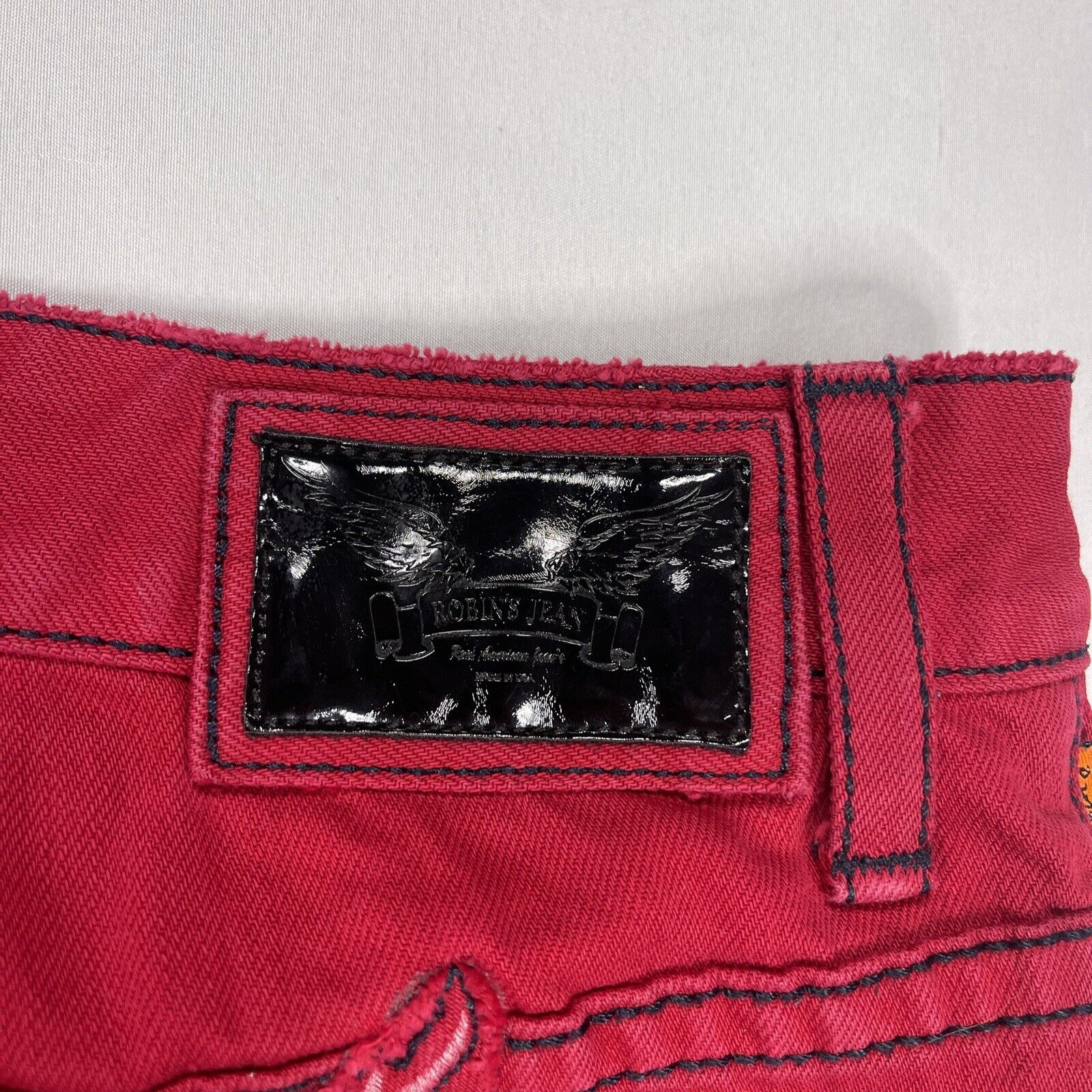 Robin’s Jean Men’s Red Sz 42 Studded Long Flap D5… - image 11