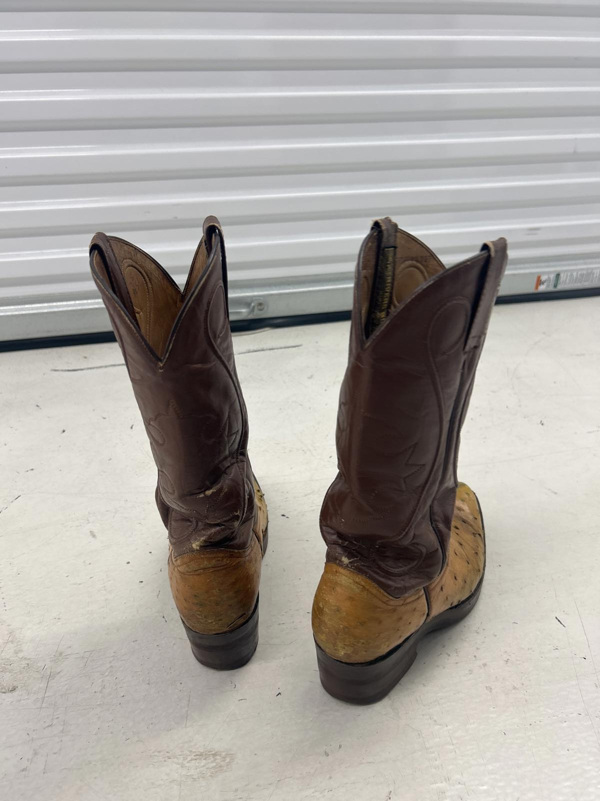 Vintage Cowboy Boots - Unique Yellow & Brown Leat… - image 5