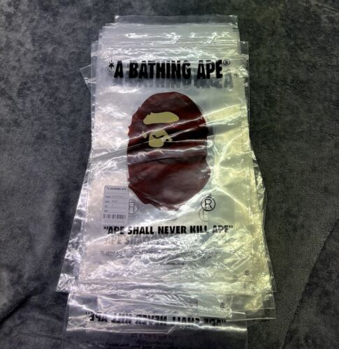 Lot Of 30 A Bathing Ape Shirt Plastic Zip Lock Bag