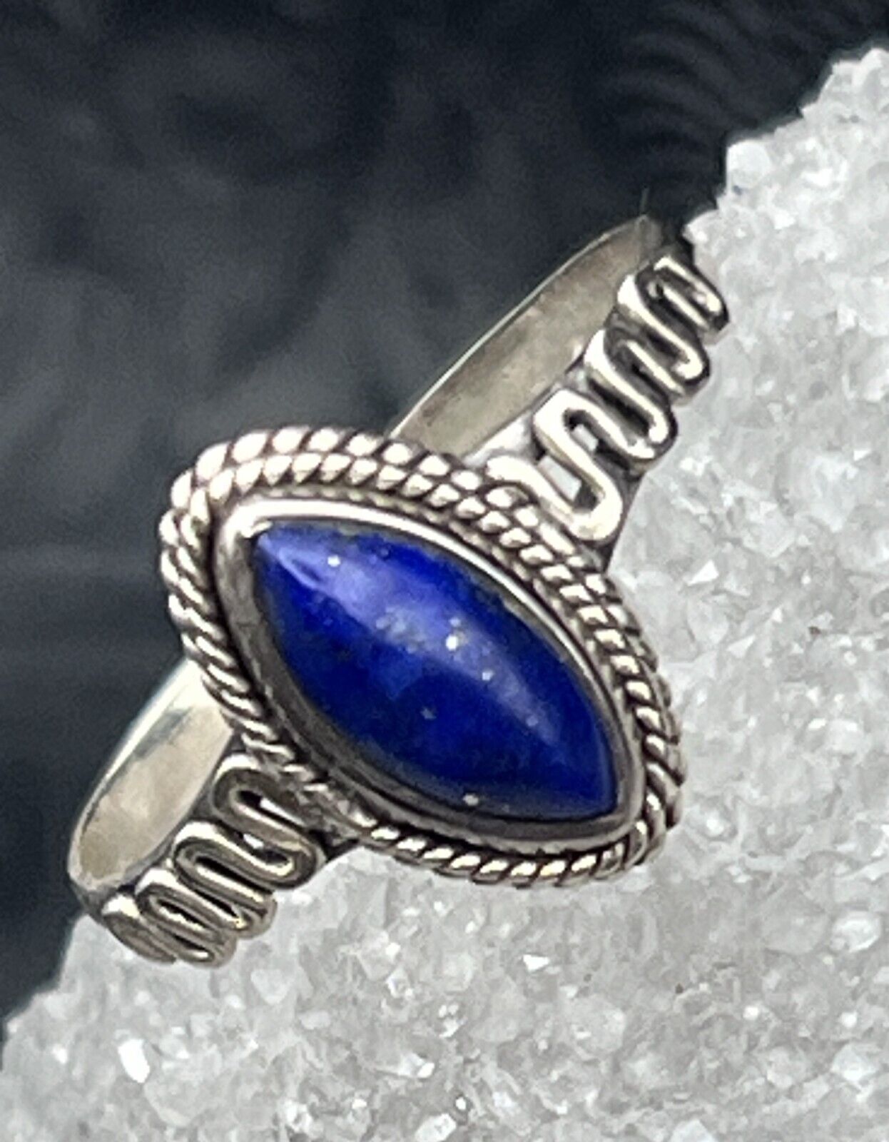 Gorgeous Lapis Lazulli Sterling Silver Ring 925 S… - image 6