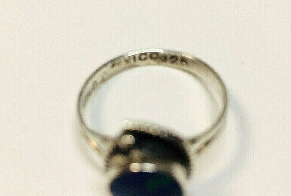 Taxco Mexico Sterling Silver Ring Azurite Malachi… - image 8