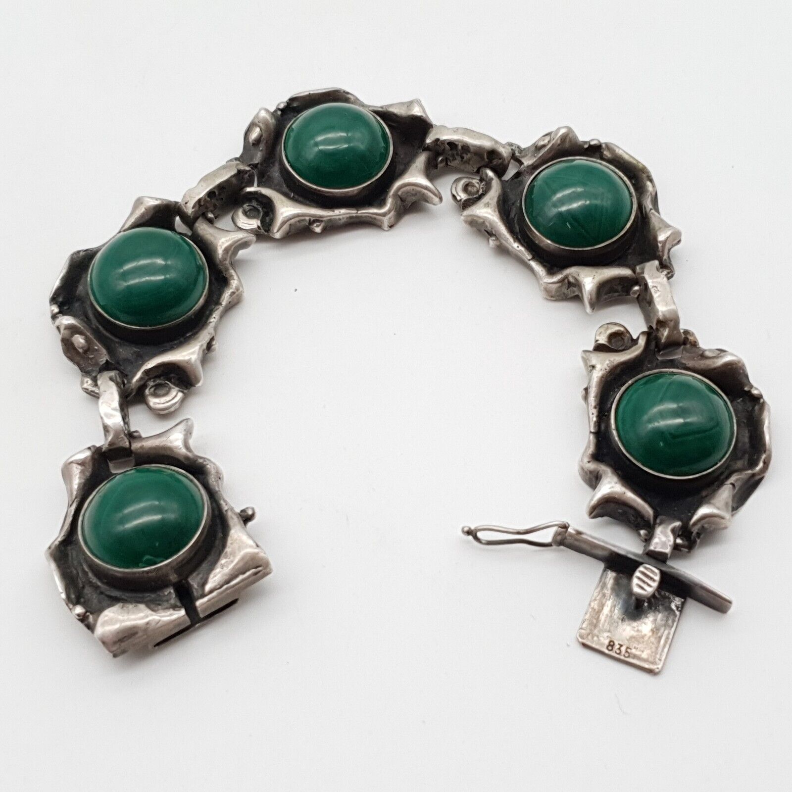 Modernist Bombastic 835 Silver Solid Bracelet - 9… - image 10