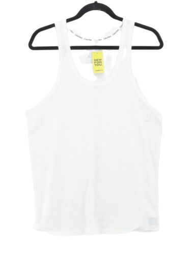 Calvin Klein Women's T-Shirt M White Cotton with … - image 1