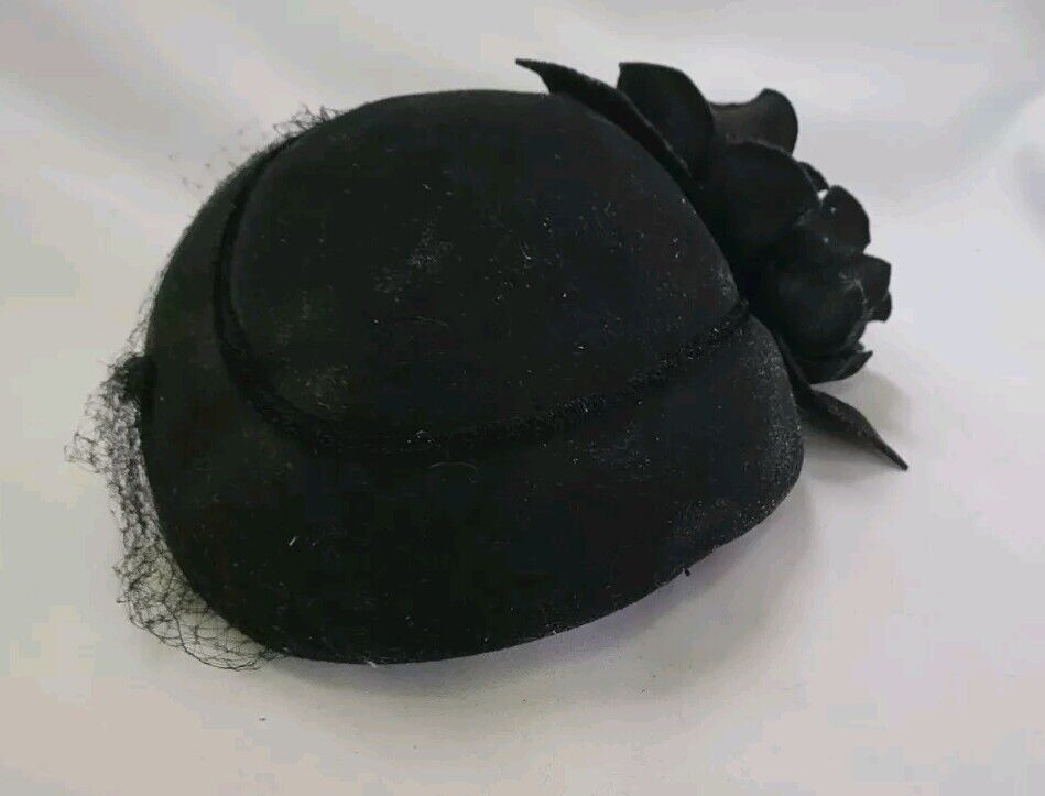 Antique Vintage Stylish 30's 40s Women's Hat Blac… - image 7