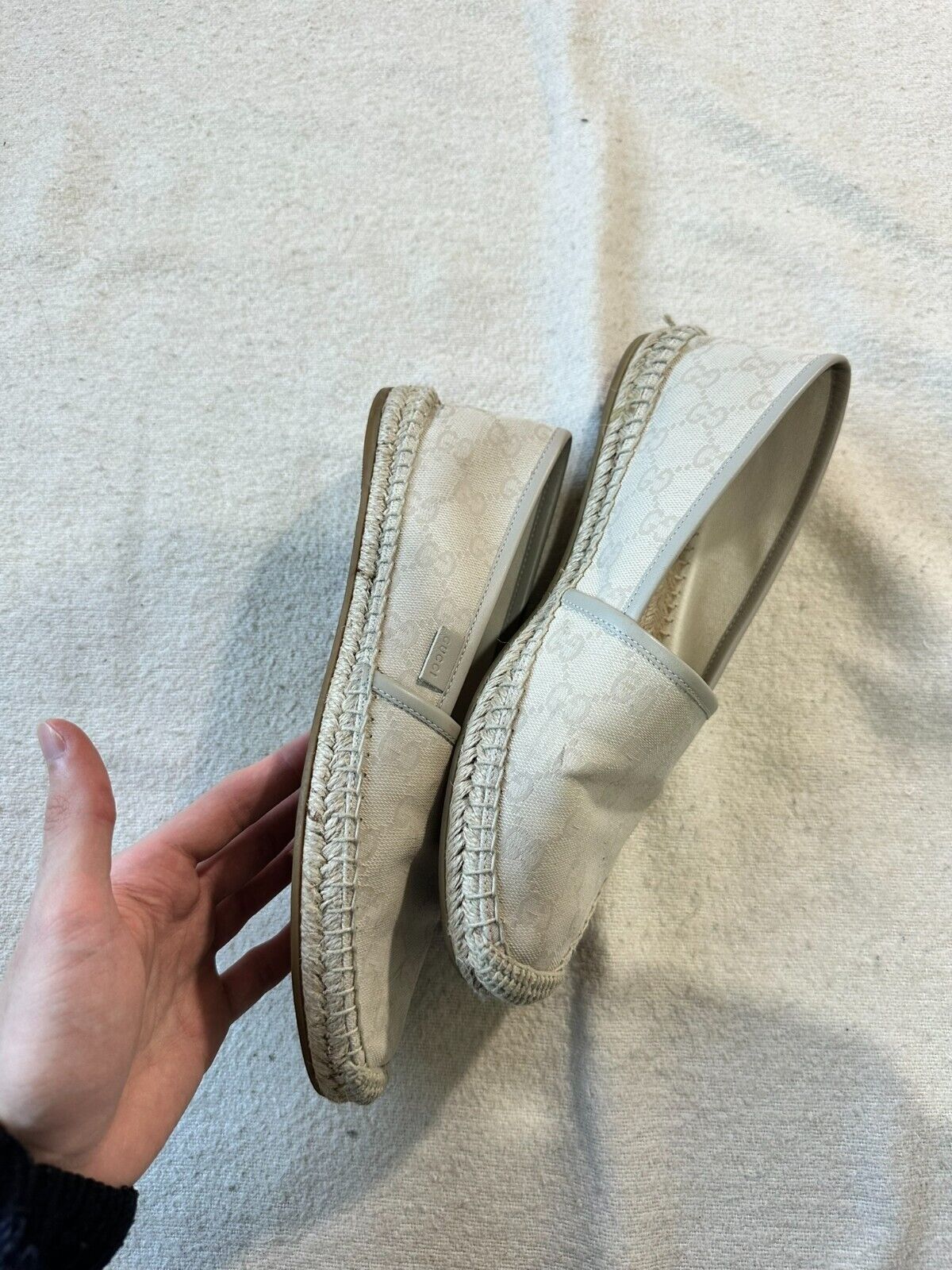 Authentic Gucci Espadrilles GG Monogram Canvas Iv… - image 6