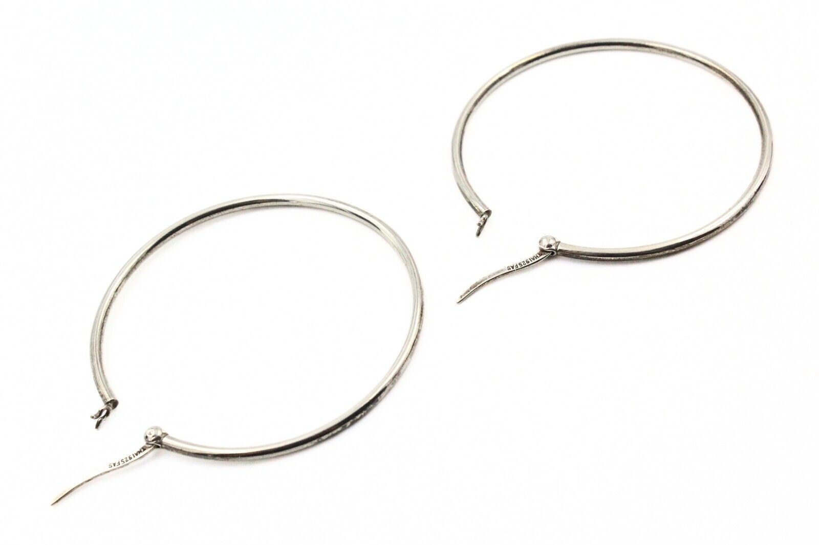 Exquisite Sterling Silver Large Hoop Earrings - image 7