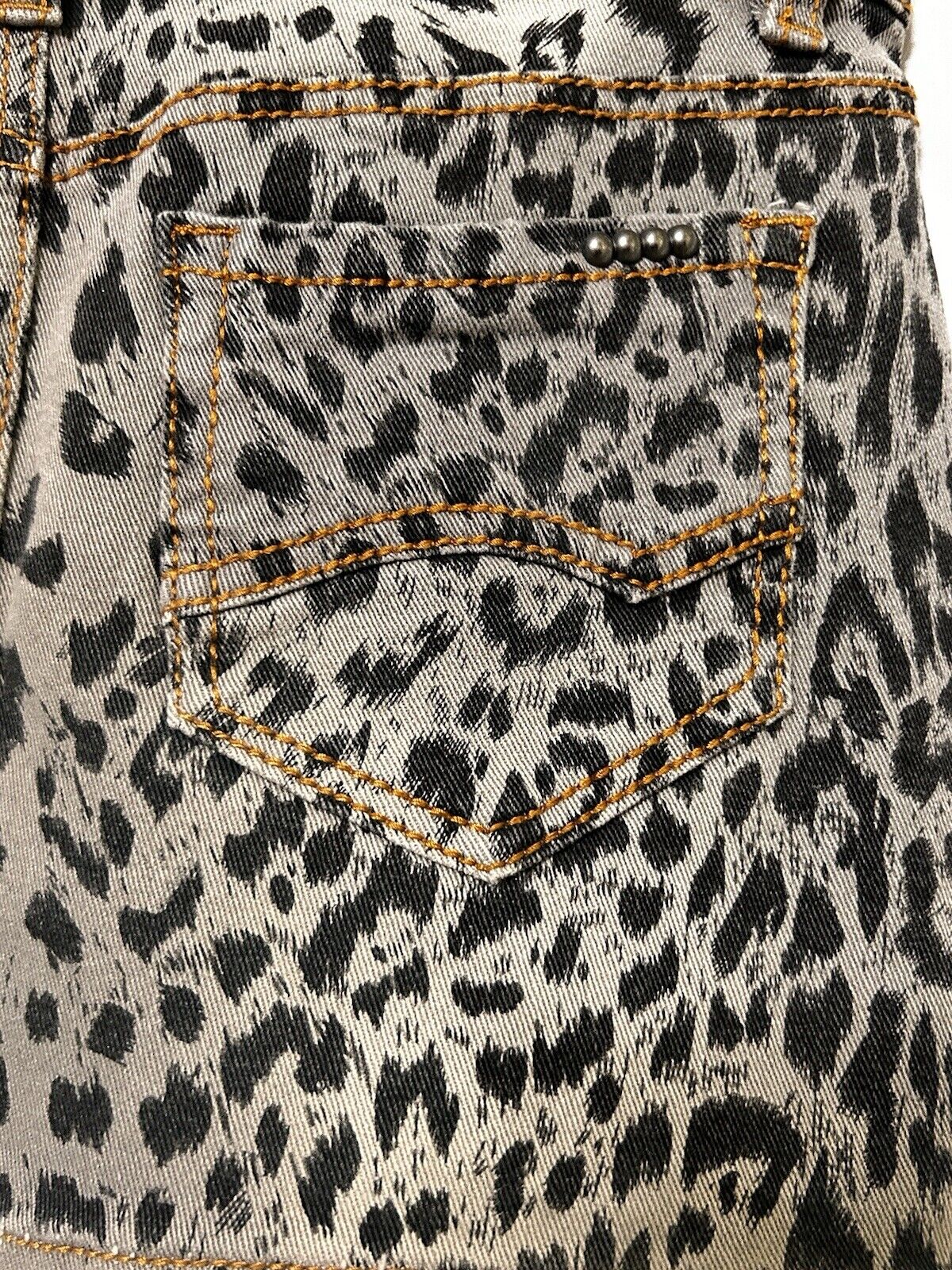 Vintage Rue 21 Denim Cheetah Leopard  Mini Skirt … - image 4