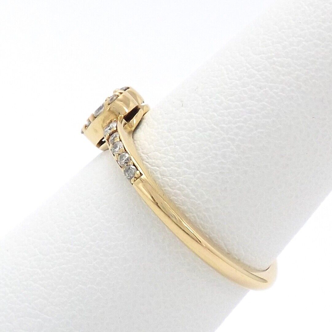 14k Gold Natural Diamond Heart Ring Petite sz7 - image 3