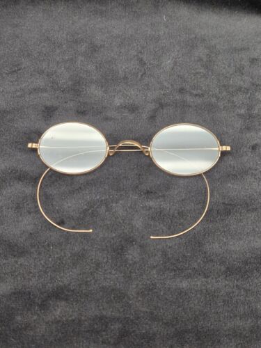 Antique Gold Filled Wire Frame Glasses Small Glass