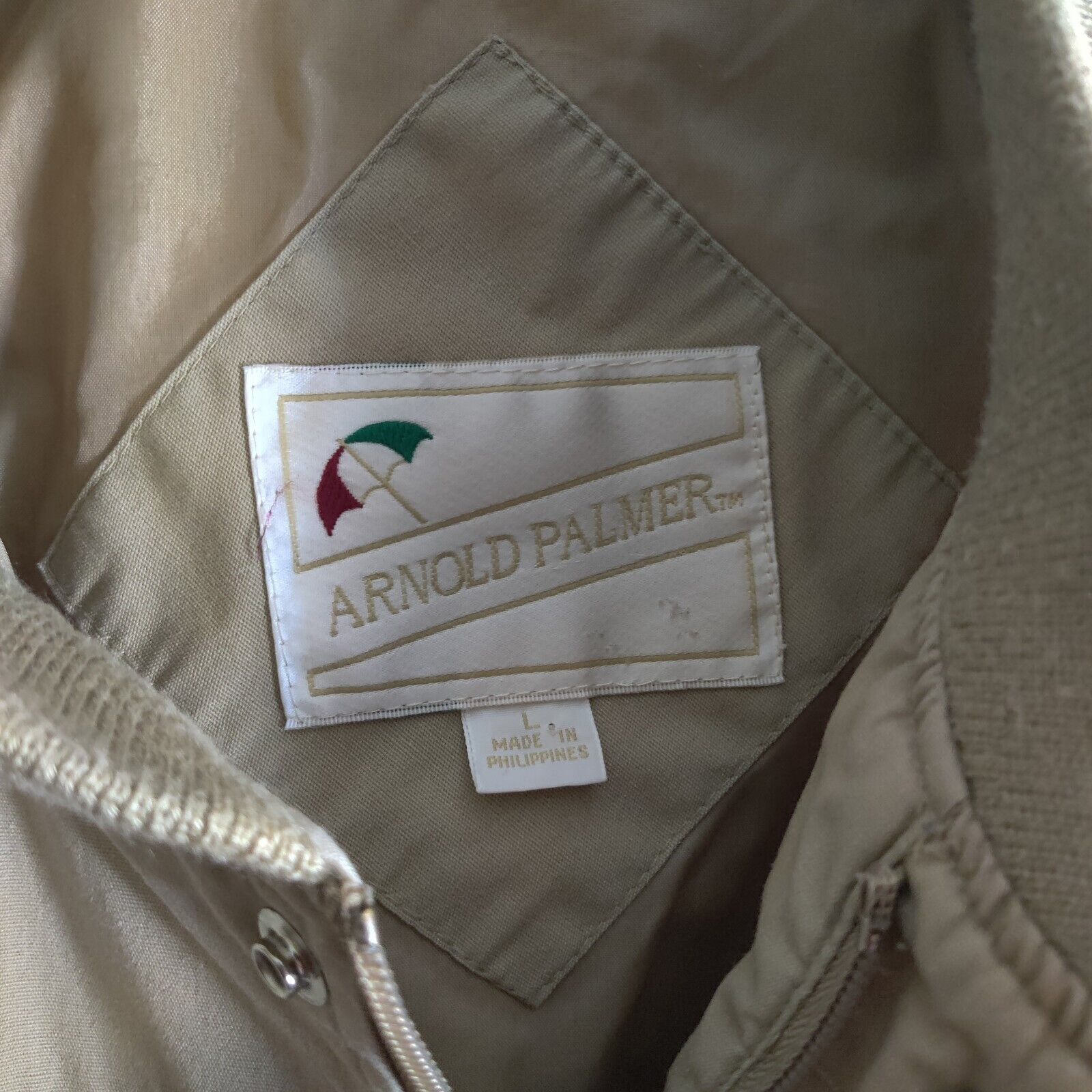 Vintage Arnold Palmer  Jacket Mens Large Creme Wh… - image 3