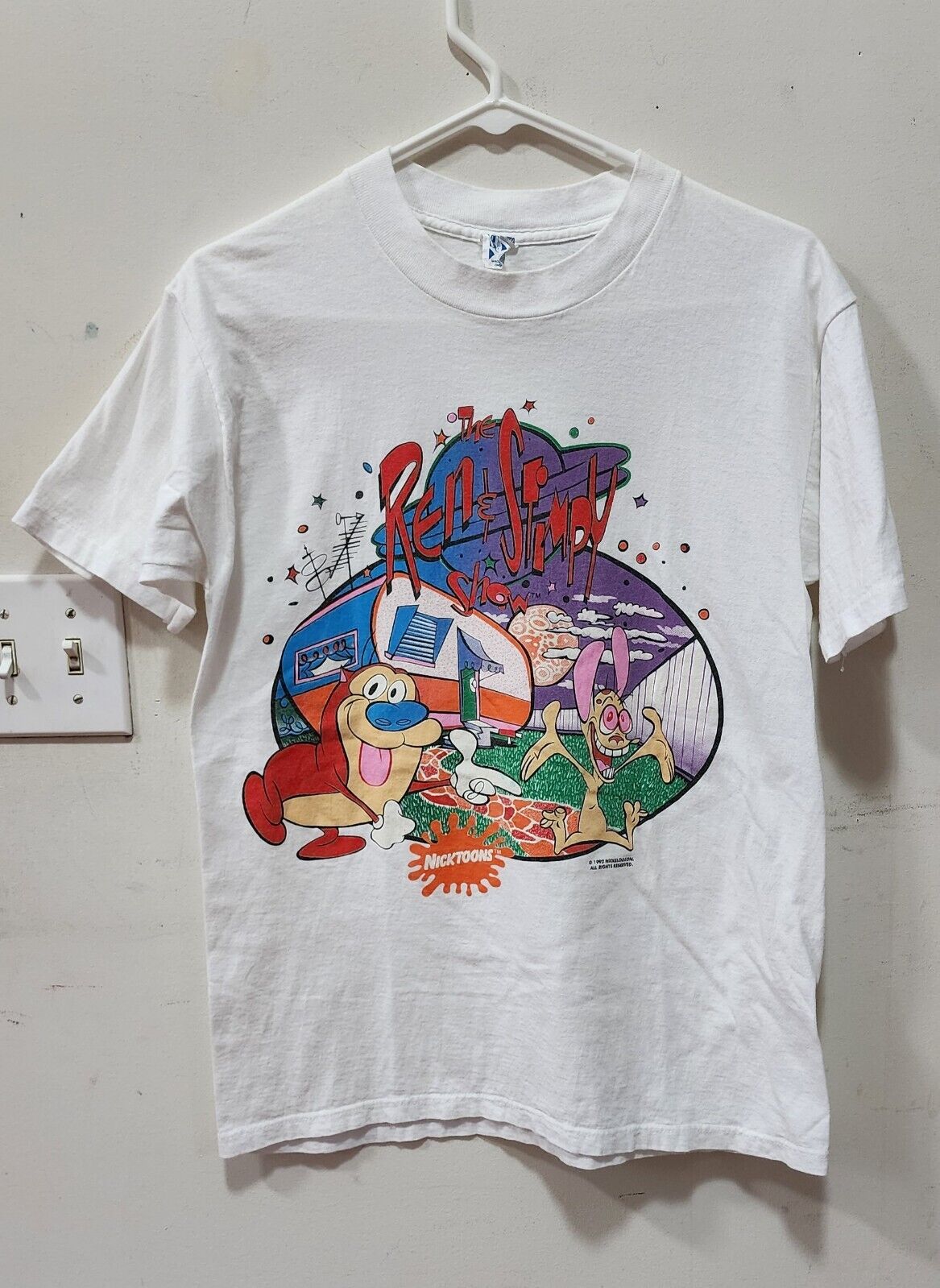 1992 Ren & Stimpy Nickelodeon Medium Shirt Sun Sp… - image 1