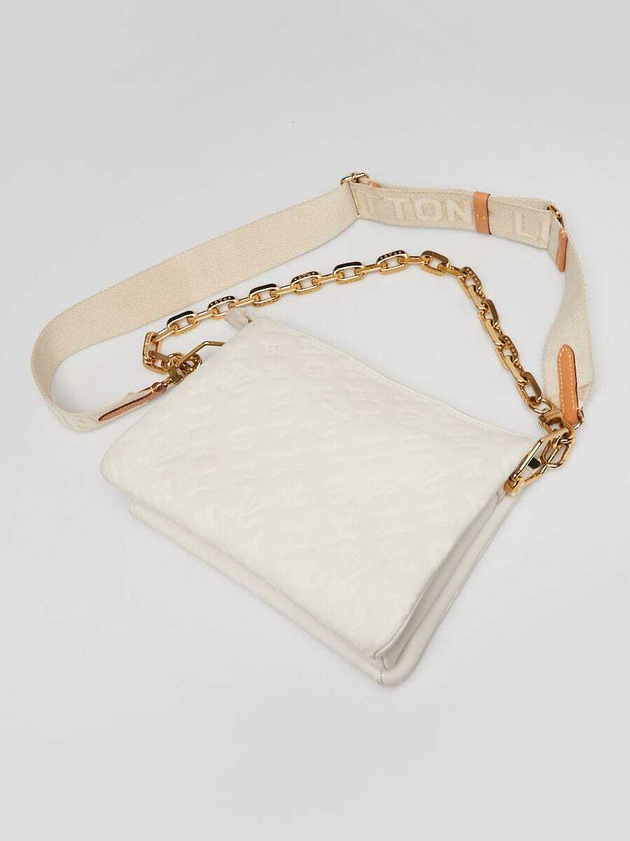 Louis Vuitton White Monogram Embossed Lambskin Le… - image 3