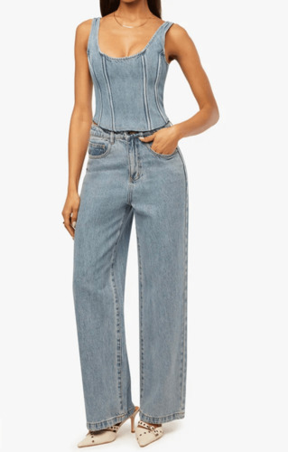 Weworewhat Revolve wide leg denim jeans