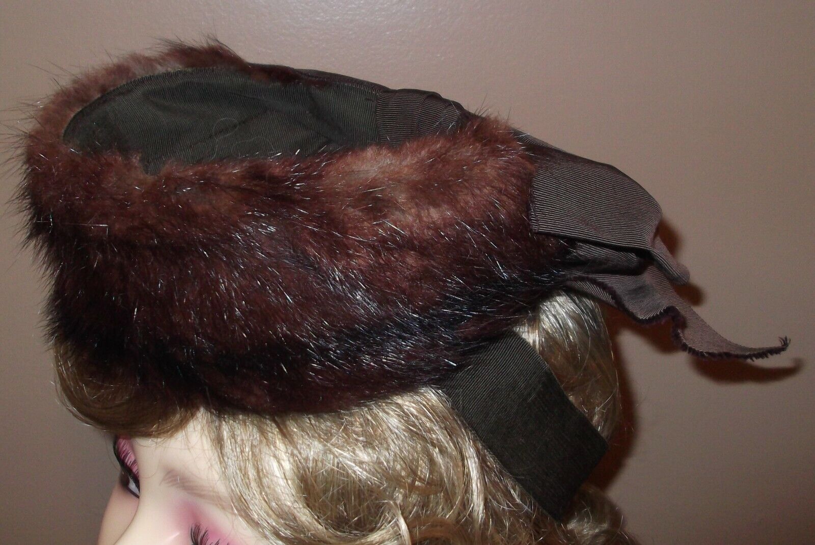 Vtg 1940s/50s "Elizabeth Ford" Brown Mink Fur Fas… - image 3