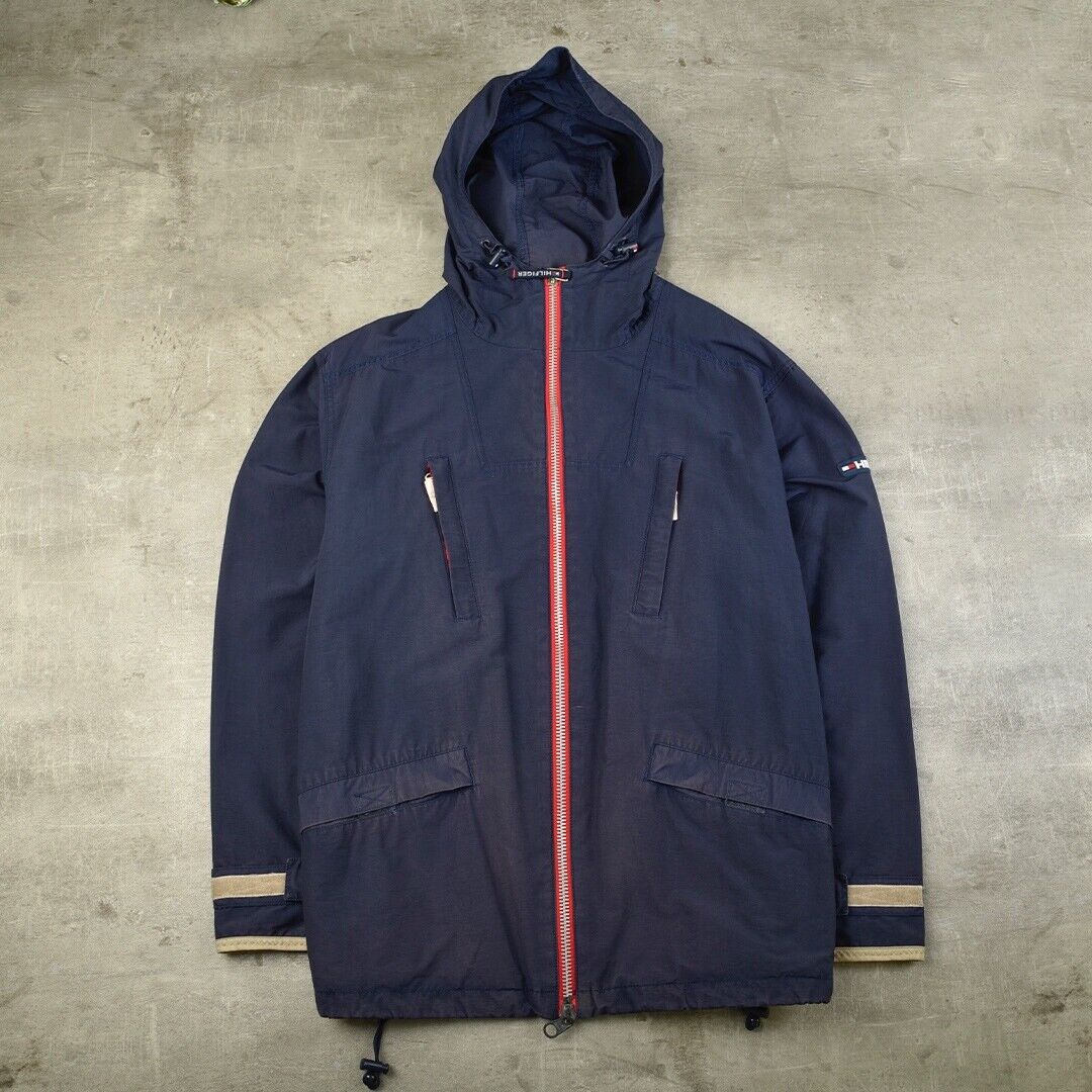 Tommy Hilfiger Blue Red Nylon Parka Jacket With H… - image 1