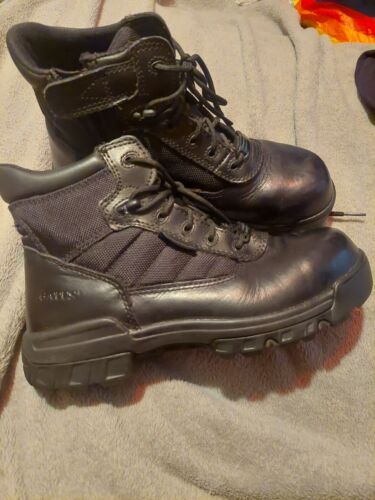 Bates 6.5 Black Leather Work Boots Shoes - image 1