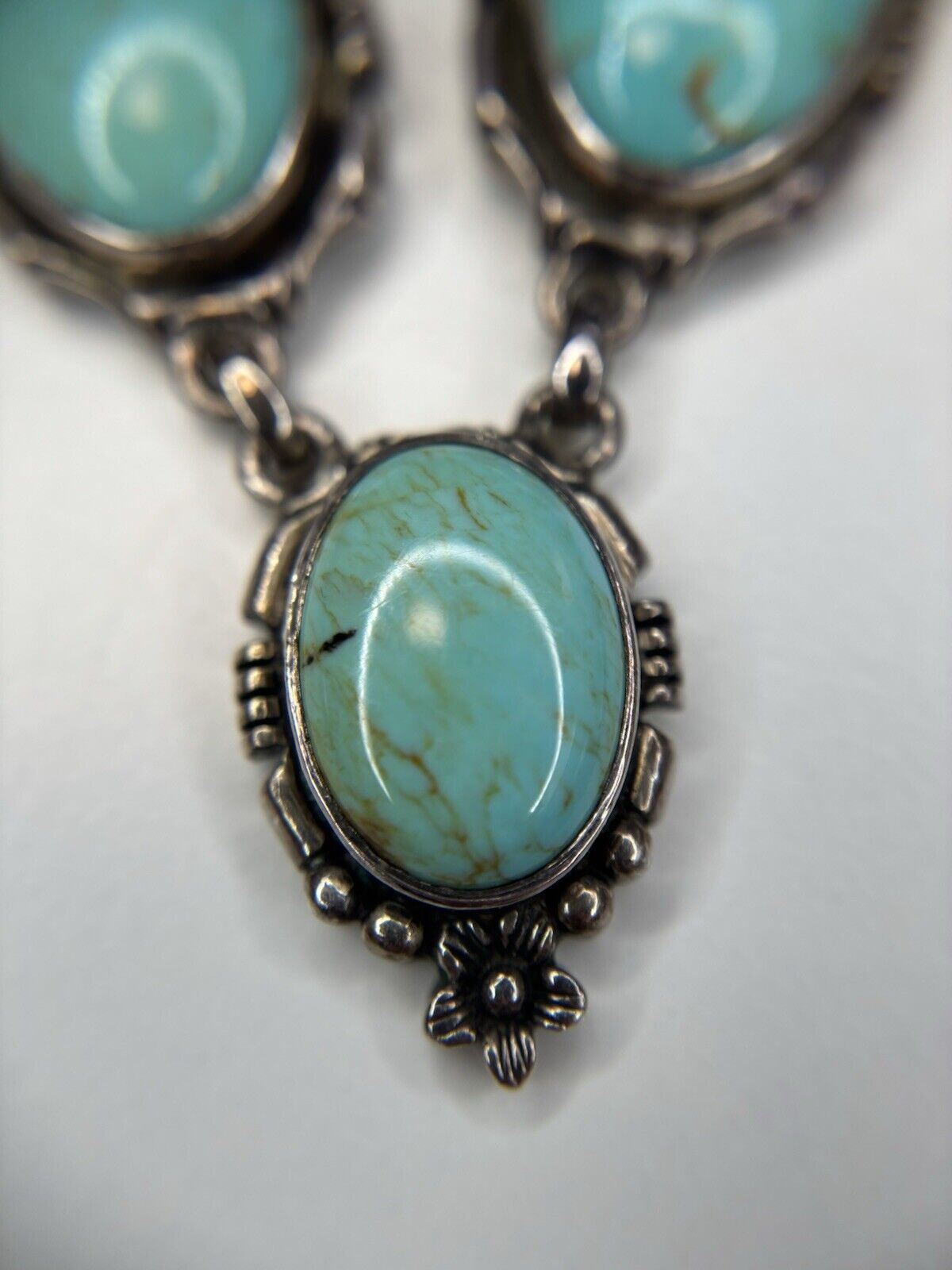 Carol Felley Necklace Turquoise Silver Vintage Na… - image 9