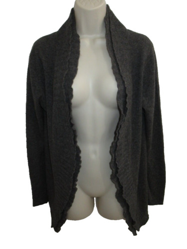 Avellini 100% Cashmere Gray Open Front Cardigan Si