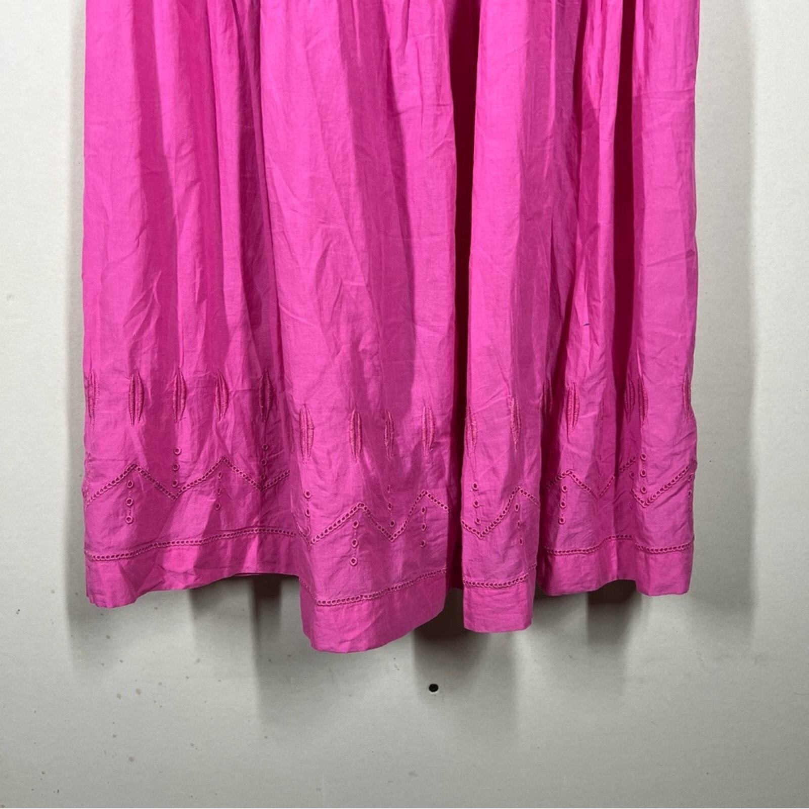 Gudrun Sjoden 100% Cotton Pink Midi Dress Size La… - image 4