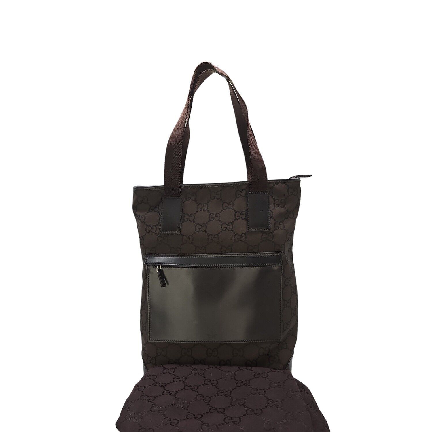 Gucci GG Monogram Nylon / Leather Tall Tote Brown - image 3