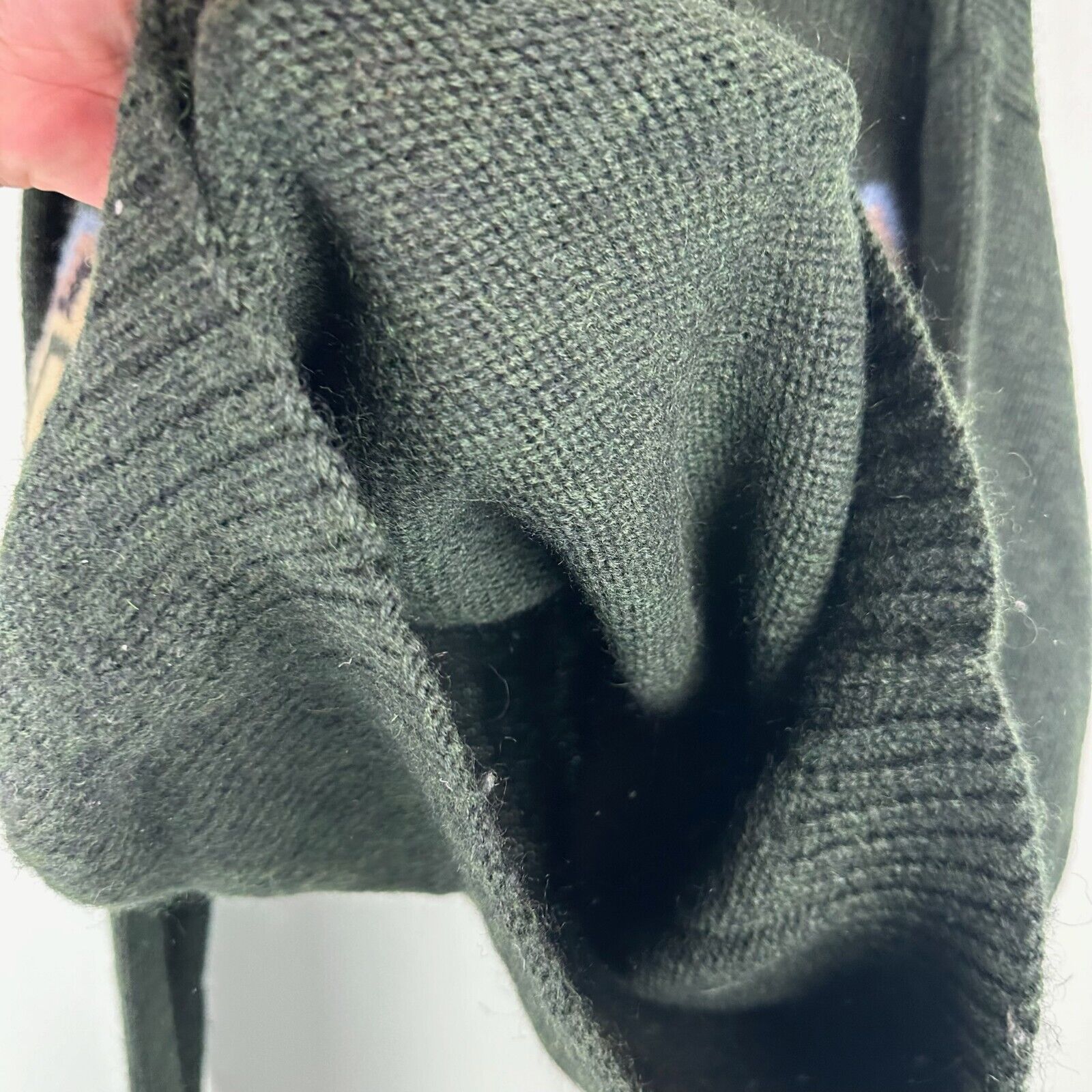 J. Crew Vintage Sweater Hand Knit 100% Wool Green… - image 7