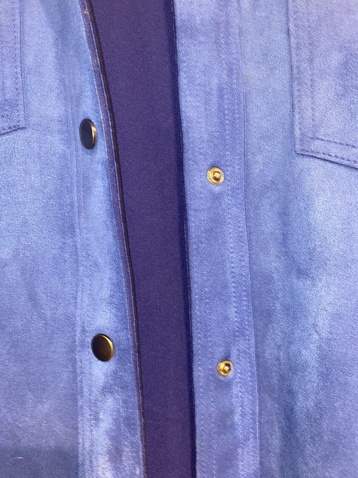 Zara Suede Blue Button Down Jacket Shacket - image 4