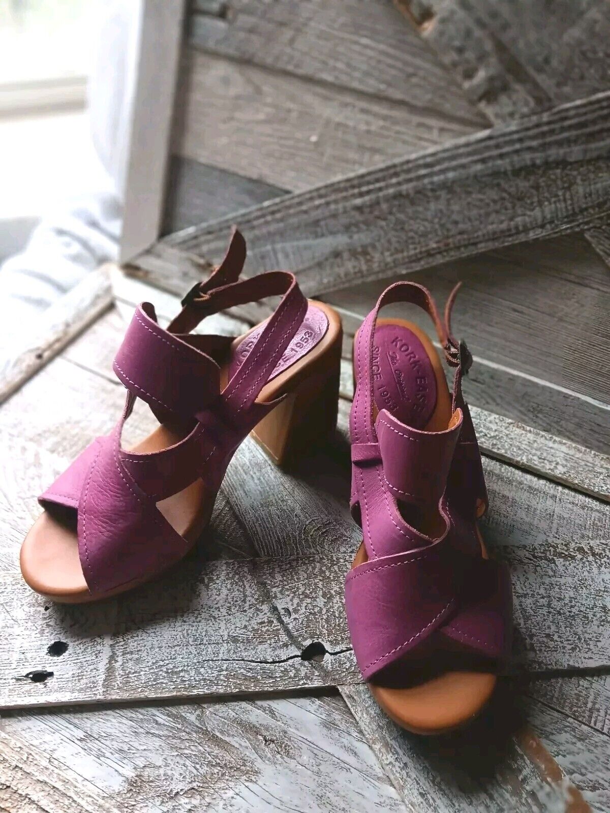 KORK -EASE Halley Purple Leather Chunky Sandals S… - image 2