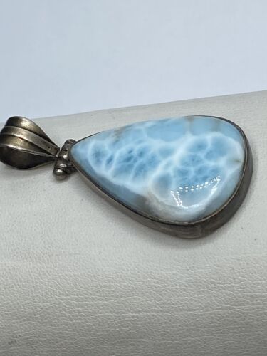 Sterling silver Larimar Large Teardrop Pendant 17… - image 1