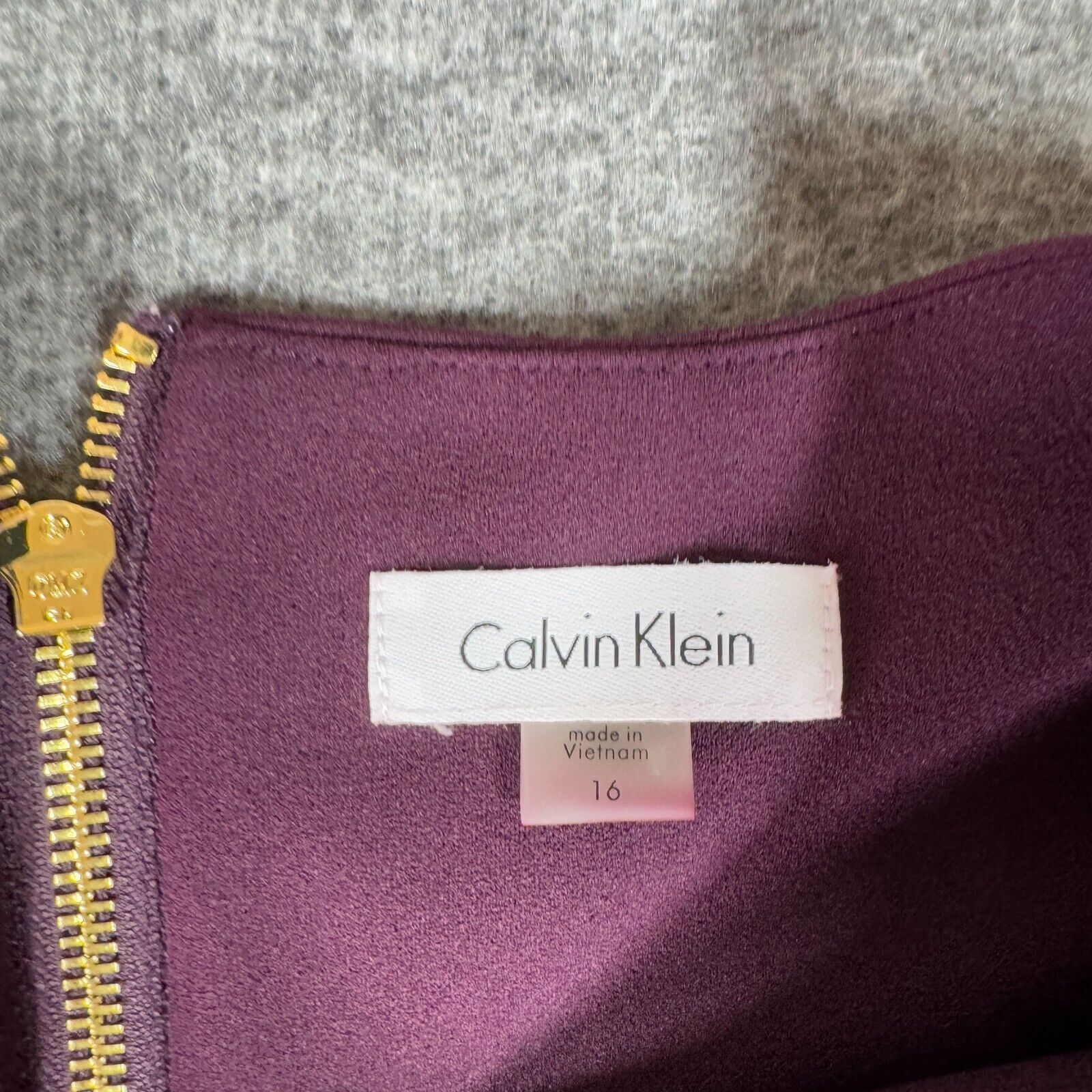 Calvin Klein Sheath Dress Womens 16 Purple Sleeve… - image 8