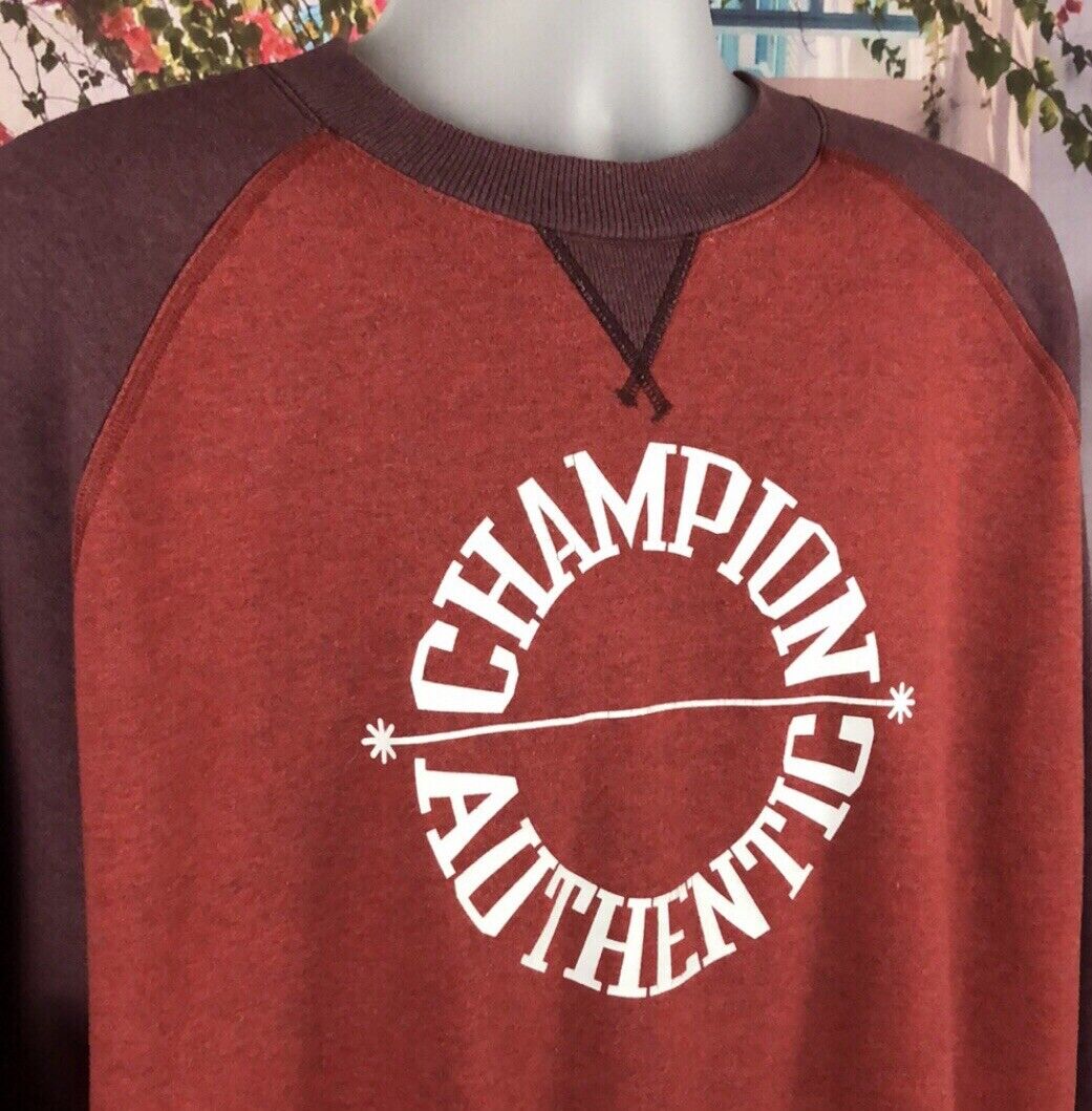 Champion Vintage Red and Burgundy Sweatshirt - image 2