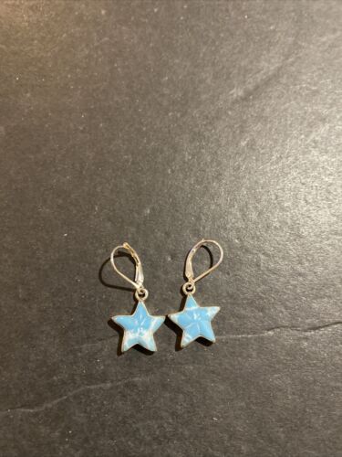 Vtg Sterling Silver 950 Blue Larimar Star Dangle … - image 1