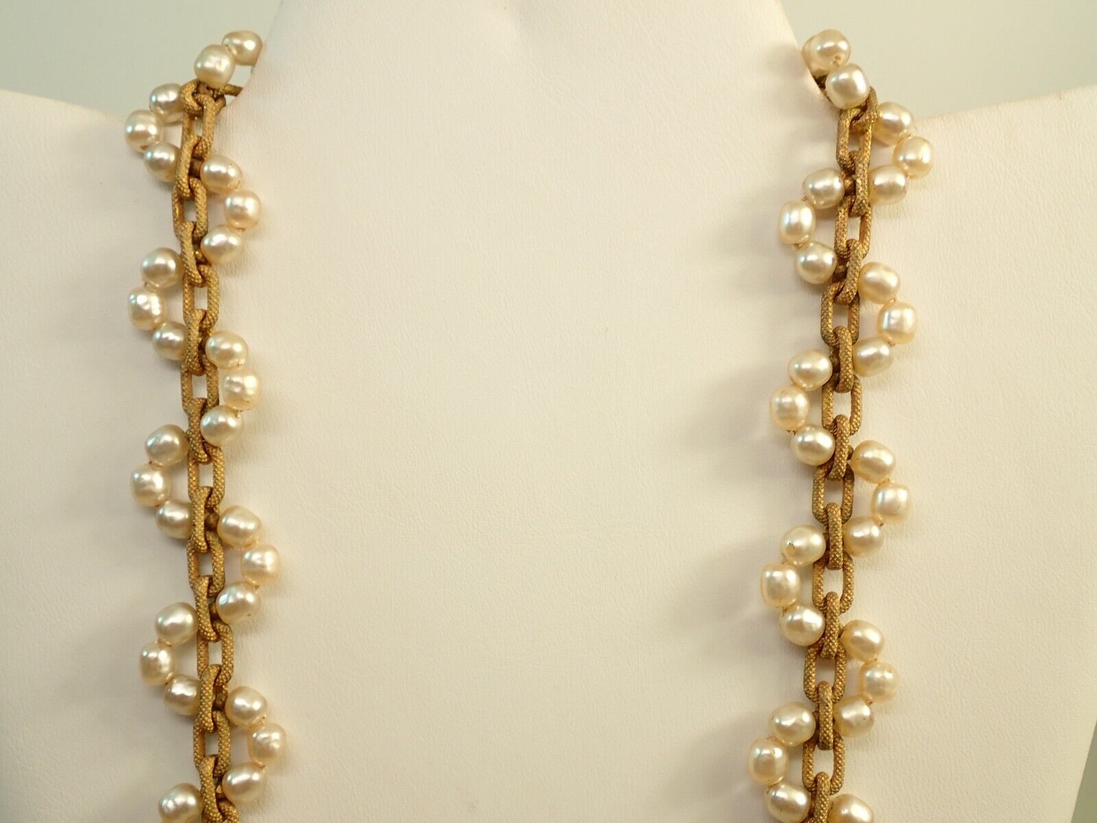 Vintage Miriam Haskell Signed 31" Baroque Pearl N… - image 6