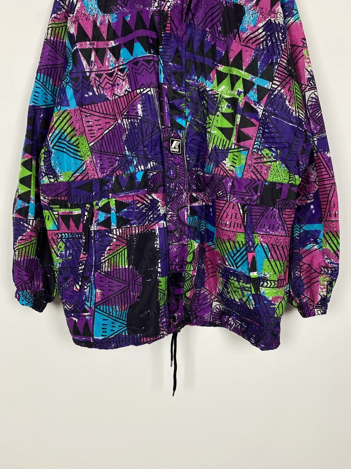 Vintage K-Way Multicolor Rain Jacket Size L - image 10