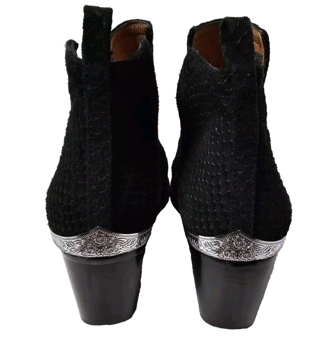 Jeffrey Campbell Cromwell Booties Snake Print Lea… - image 3