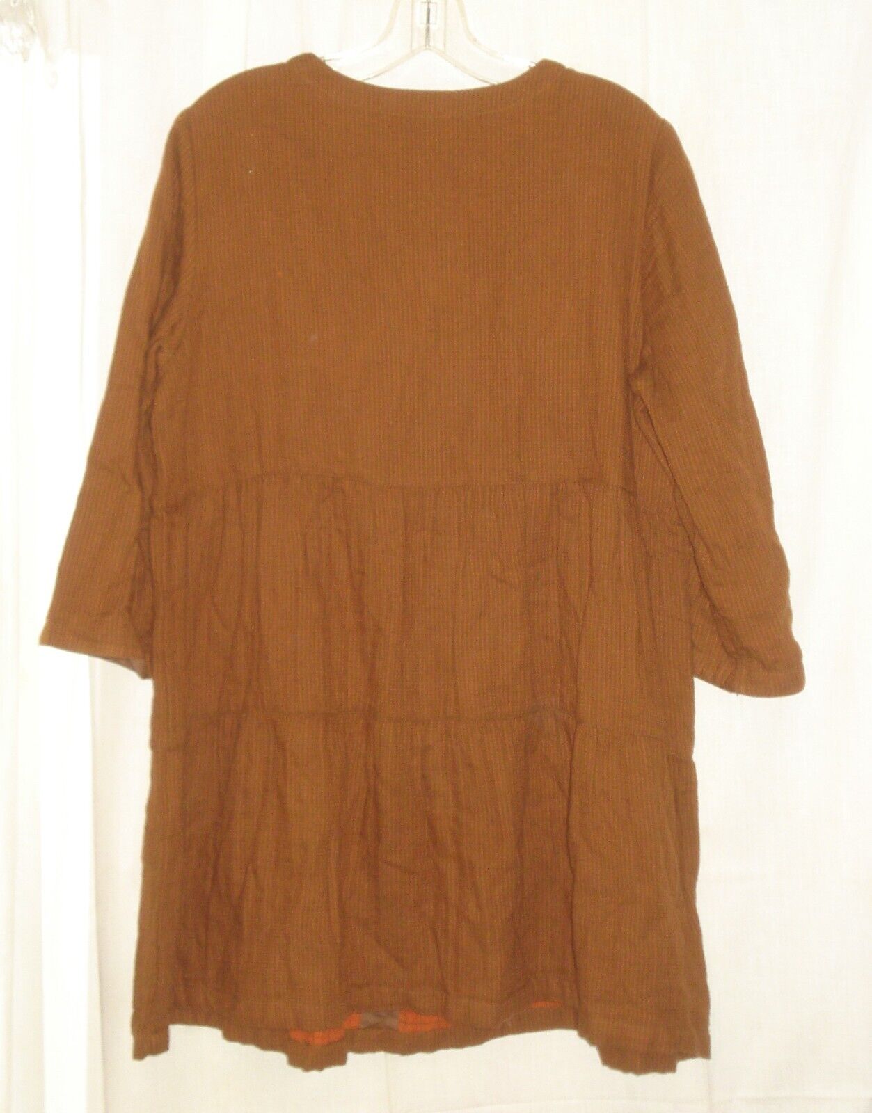 GUDRUN SJODEN Pumpkin Brown lined TUNIC TIERED Si… - image 3