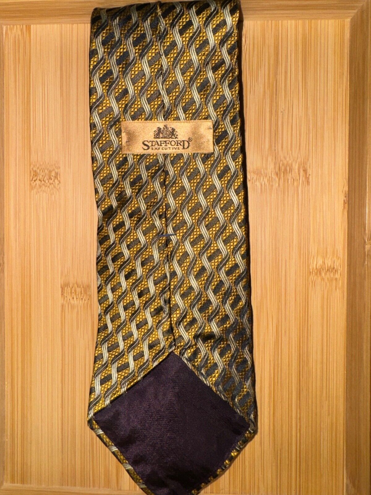 Stafford Executive Wavy Geometric Silk Tie - 60L … - image 2